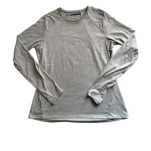 REI Co-op Long Sleeve Active Shirt Womens Medium Gray Thumbhole Base Layer